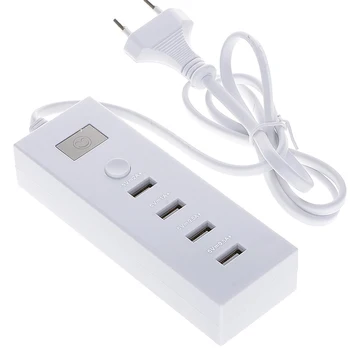 

EU/US/UK Plug 5V4.2A 4 Ports USB Wall Charger AC Power Adapter 0.9M long cable ON/OFF Switch Travel Home Phone Charger