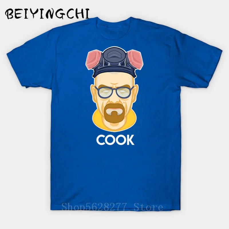 

2020 Men fashion COOK t-shirt Breaking Bad Heisenberg design printed male tops Tribute to Walter White short sleeve casual tee