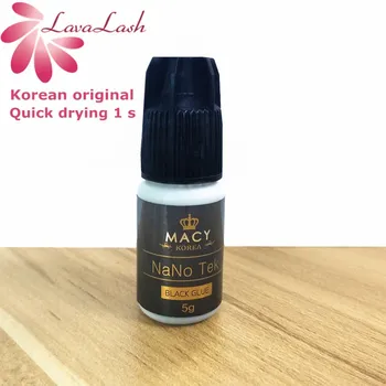 

1 Bottle Korean original MACY Nano Tek Black Glue Eyelash Extension Black Lash Glue 5ml Profession 1-2s Fast Drying Makeup Tools