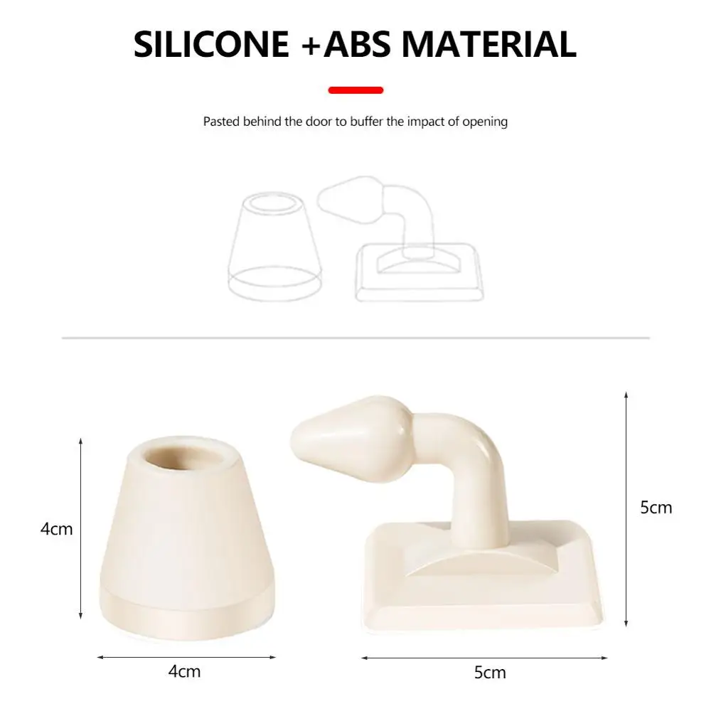 1 комплект из АБС пластика Силиконовый дверной ограничитель не пробивая Стикеры