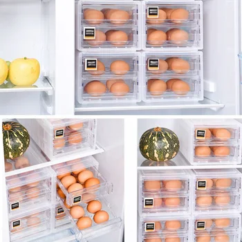 

Refrigerator Eggs Storage Box 24 Grid Drawer Type Egg Container Transparent Multifunctional Food Storage Container Case