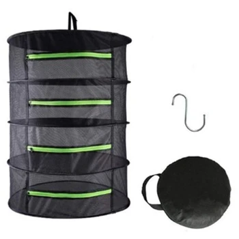 

Dry Net 4 Layer Garden Plant Drying Net Flower Herbal Side Belt Zipper Drying Basket