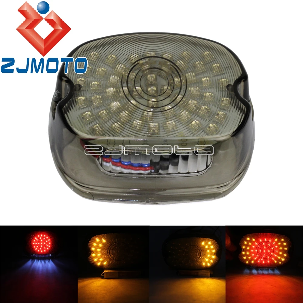 

Motorcycle Smoke LED Taillight Turn Signals License Plate Stop Light For Harley Sportster Fat Boy Road King Dyna Glide Electra