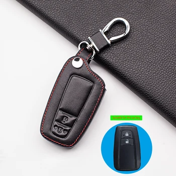 

Popular 100% Leather Key Chain Case Cover For Toyota C-HR CHR Rav4 Corolla Camry Avalon Land Cruiser Prado Prius 2018 2019 2020