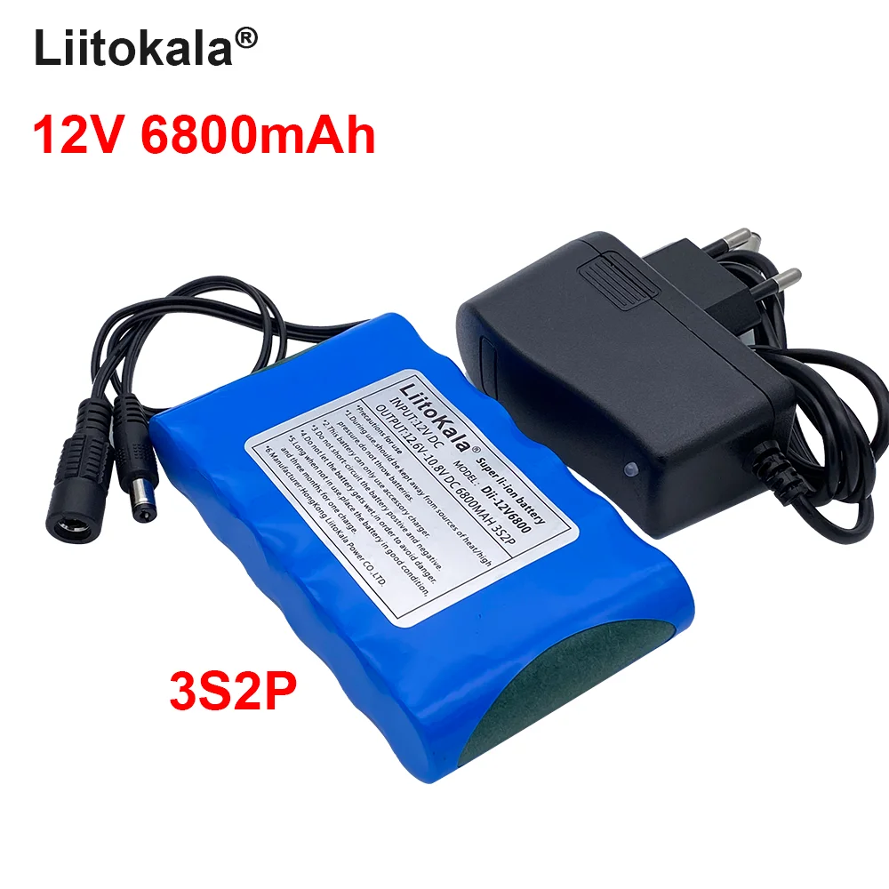 LiitoKala 18650 12V 6800mAh литиевая батарея перезаряжаемые батареи с защитной доской для GPS