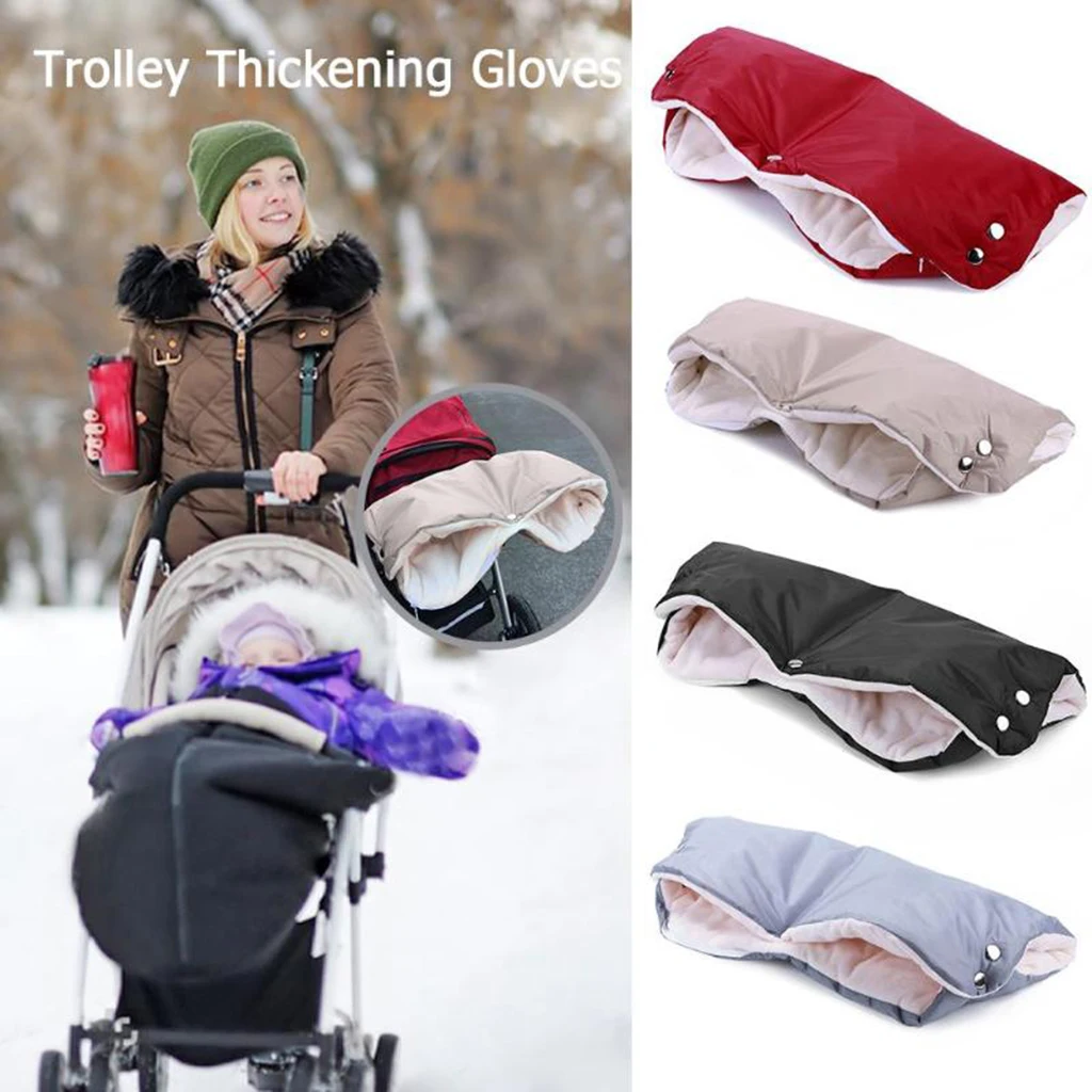 Windproof Coldproof Pram Stroller Mittens Muff Muff Fleece Warm Glove Stroller Accessories
