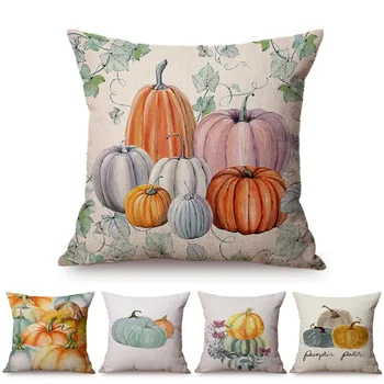 

Nordic Colourful Pumpkin Printed Throw Pillow Case Thanksgiving Gift Home Decorative Car Sofa Cushion Cover Almofada Cojines