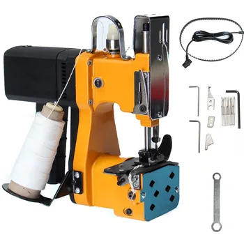 

220V electric overlock sewing machine portable automatic packaging machine home textile industry woven bag sealing machine