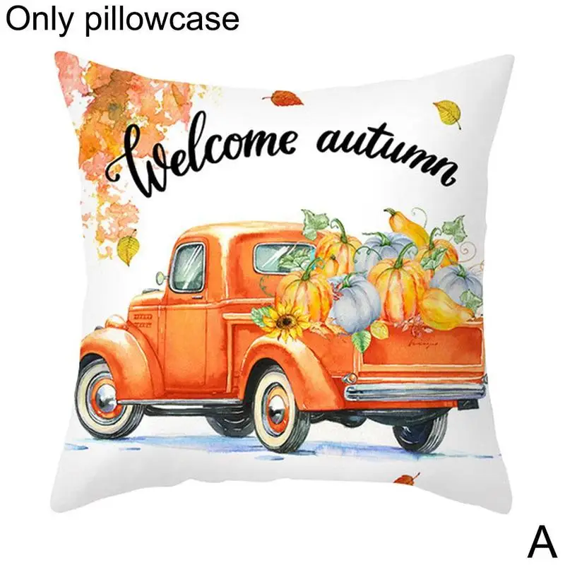 1pc Thanksgiving Autumn Maple Leaf Pumpkin Printed Peach Party Pillowcase Cover Skin Decoration 45*45cm Pillowcase Car Home K8K3 