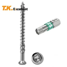 

180 Pieces 5x60mm Torx Slot Knurled Type 17 Stainless Steel Deck Screws T25 Drive