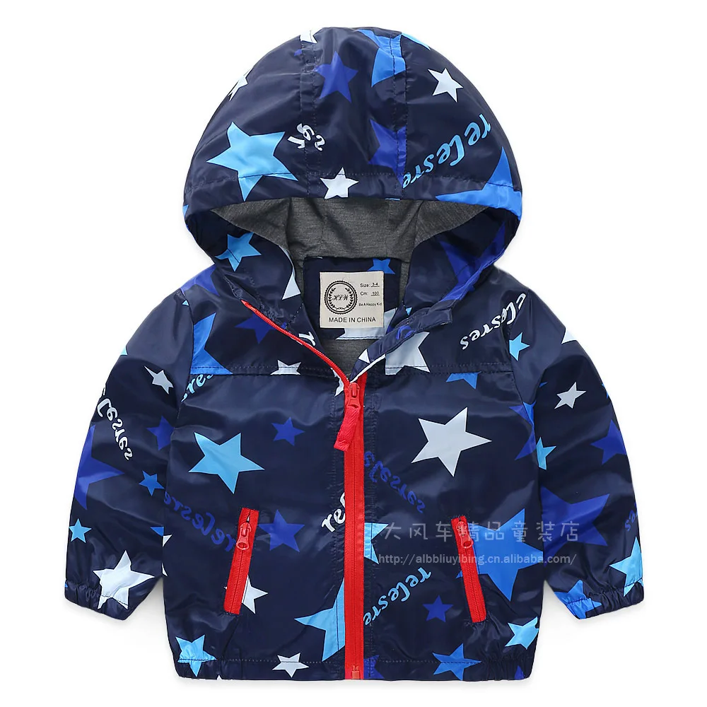 1220-20 импортных товаров детская одежда 2019 весна новый стиль с надписью пятиконечная звезда для мальчиков повседневная с капюшоном