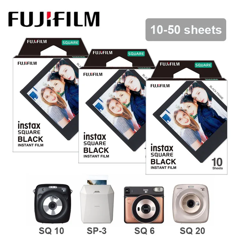 10-50 листов Fujifilm Instax квадратная пленка черный край фото пленка для Fuji Instax SQ 20 10 SQ 6 мгновенная камера SP-3 принтер