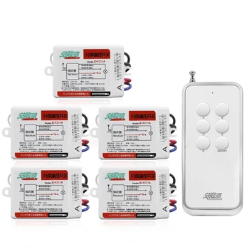 

JD211A1N5 5 Channel Disconnect Interuptor Wireless Remote Control Switch With Learning Code 110V&220V