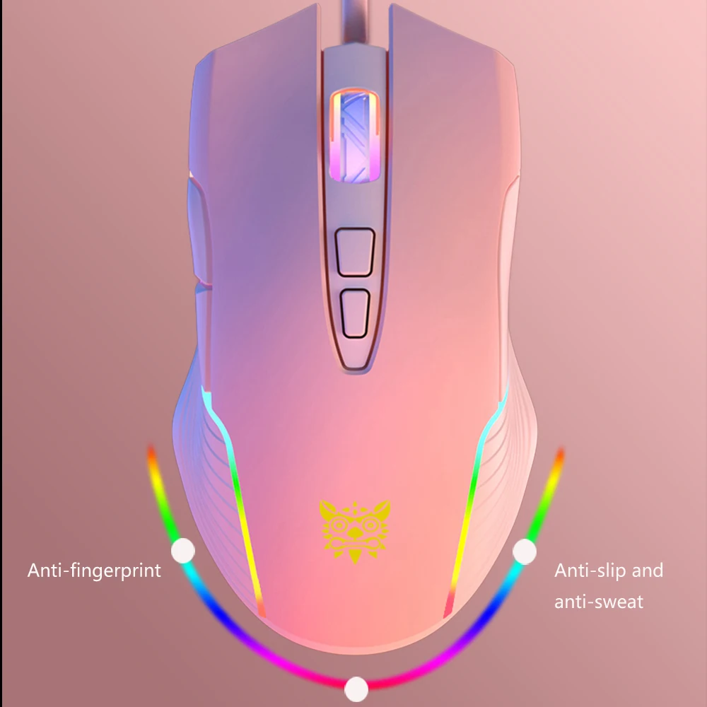Rgb Backlight Gaming Mouse Velocidades Ajustáveis 6400 Dpi Usb Wired Girl Game Ratos Dedicados para Computador Portátil Gamer - Imagem 6