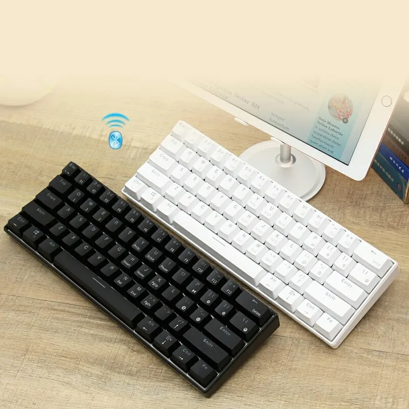 Ajazz i610t Mechanical Gaming Keybaord Bluetooth 87 Keys Wirelss Dual-mode Gamer Keyboard PBT Keycaps For PC/Laptop