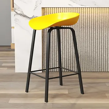 

Nordic Wrought Iron Bar Chair Modern Creative High Stools Commercial Bar Cafe Chairs Two Sitting High a Variety of Colors