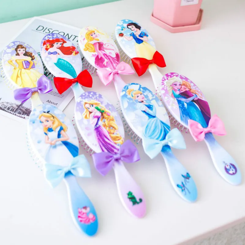 Disney Микки Замороженные заколки для волос Мультфильм воздушная Подушка Расческа