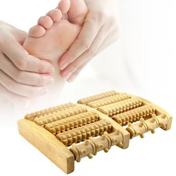 

5 Roller Entertainment Stress Relax Wooden Portable Pain Relief Home Yoga Leg Shoulder Health Care Pressure Reduce Foot Massager