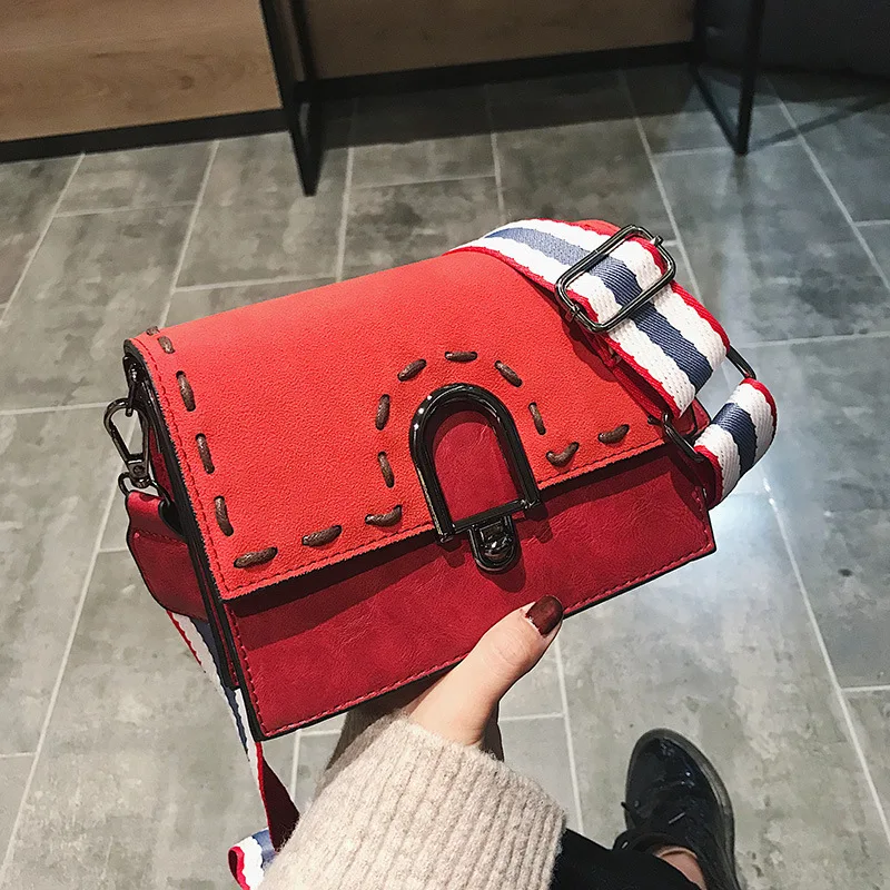 

Dull Polish Stereo Stereotypes Square Sling Bag Car Suture Lock Shoulder Oblique WOMEN'S Bag
