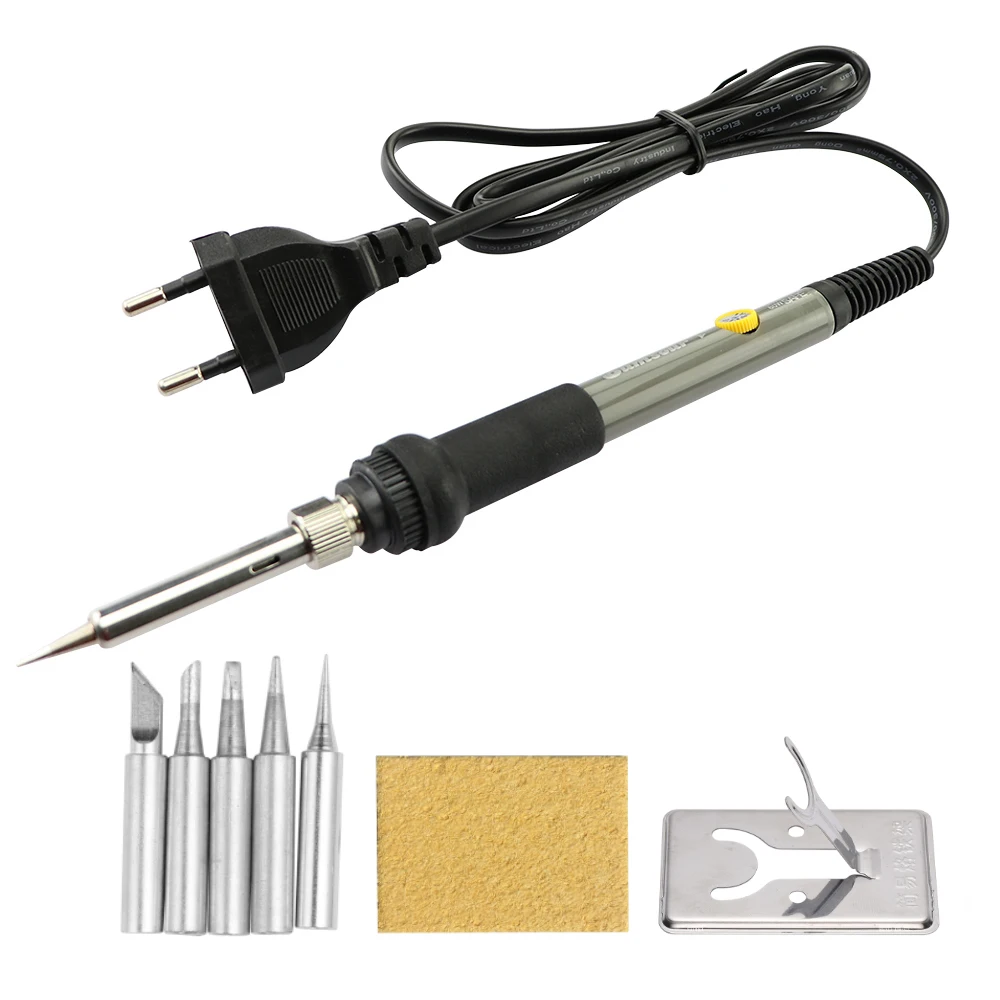 60W Electric Soldering Iron Adjustable Temperature 220V / 110V Welding Solder Iron Rework Station Desoldering Repair Accessories
