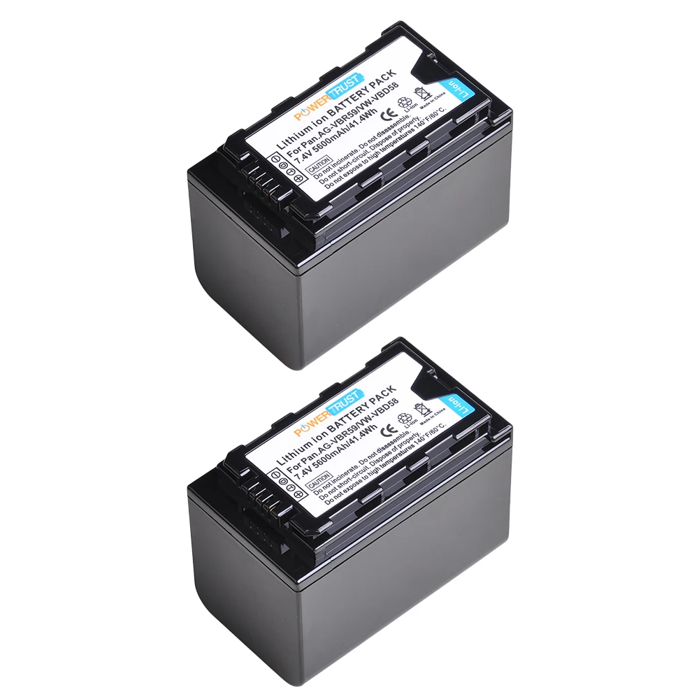 Recarregável para Panasonic Bateria Vw-vbd29 Vw-vbd55 Vw-vbd78 Ag-3da1 Ag-ac8 Ag-hpx171 Hdc-z10000 Vw-vbd58 5600mah 7.4v Vwvbd58 - Image 5