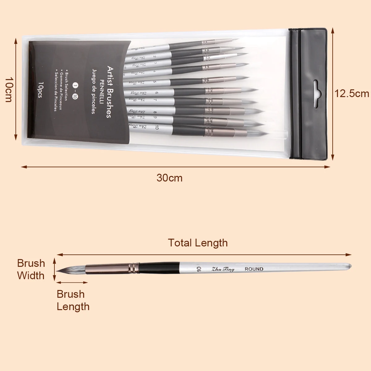 10 шт. набор для рисования акриловыми красками|Кисти рисования| |