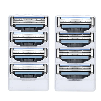 

8Pcs/lot 3 Layer Razor Blades For Mache 3 Men Gile Face Shaver Blades Proglide Beard Shaving Blades Refill Cartridge Gilleteet