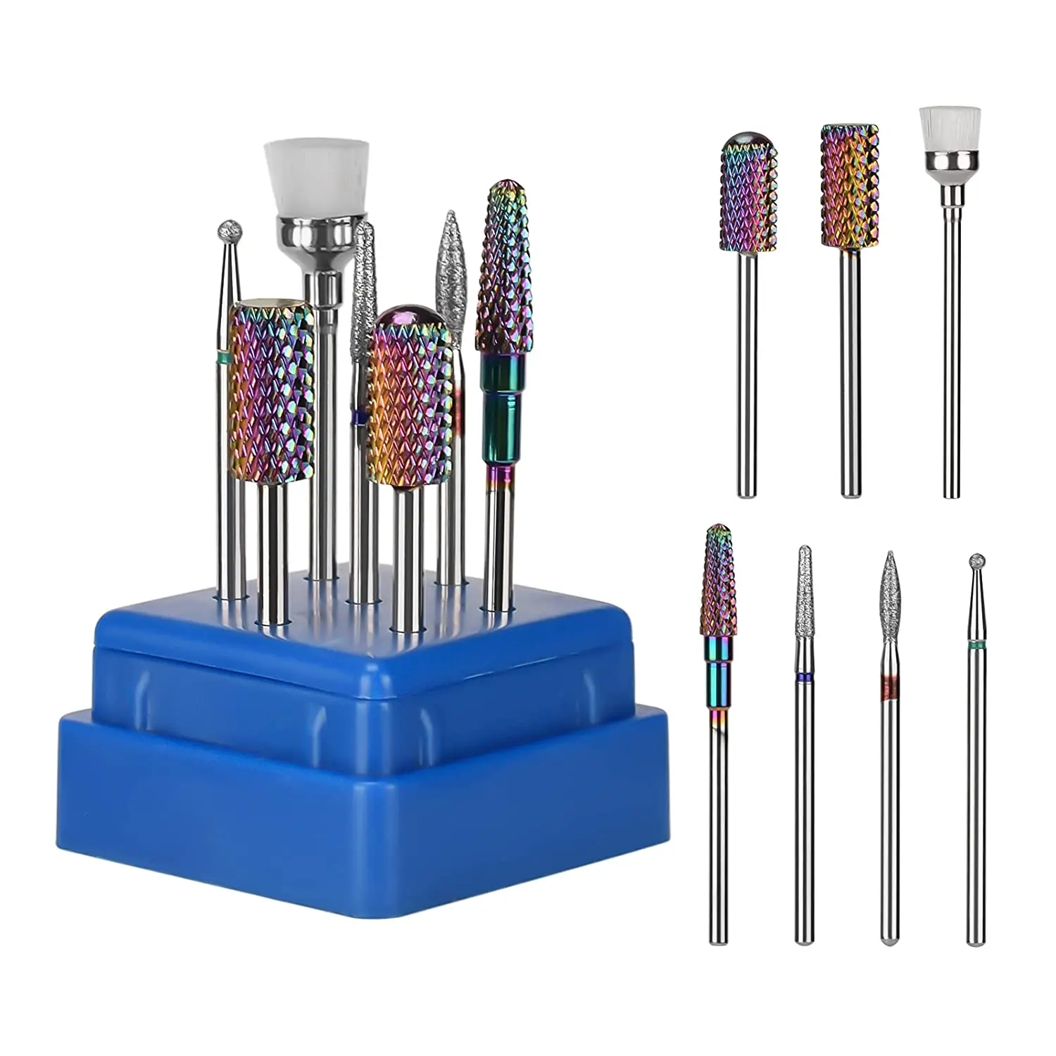 Nail Drill Bit Manicure Drill Bit 7 Pcs Tungsten Carbide Nail Drill Bits Milling Cutter For Manicure Sets Gel Cuticles Remove Polishing Toos