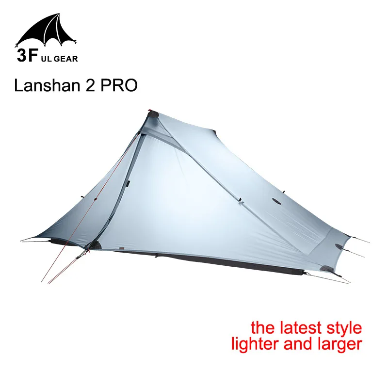 3F UL gear Lanshan2 PRO 20D 2 P ультра-светильник для палатки большого пространства 2-стороннее силиконовое покрытие для кемпинга без полюсов без заземления
