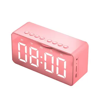 

1 pcs Wireless Speaker LED Mirror Alarm Clock Speaker Audio Wireless Subwoofer Creative Bedside Speaker