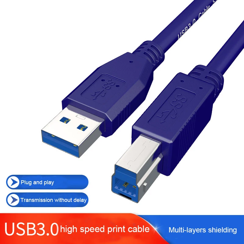

USB 3.0 Printer Cable A Male to B Male Data Cord High Speed 1.5m 3m 5m Universal USB Data Charging