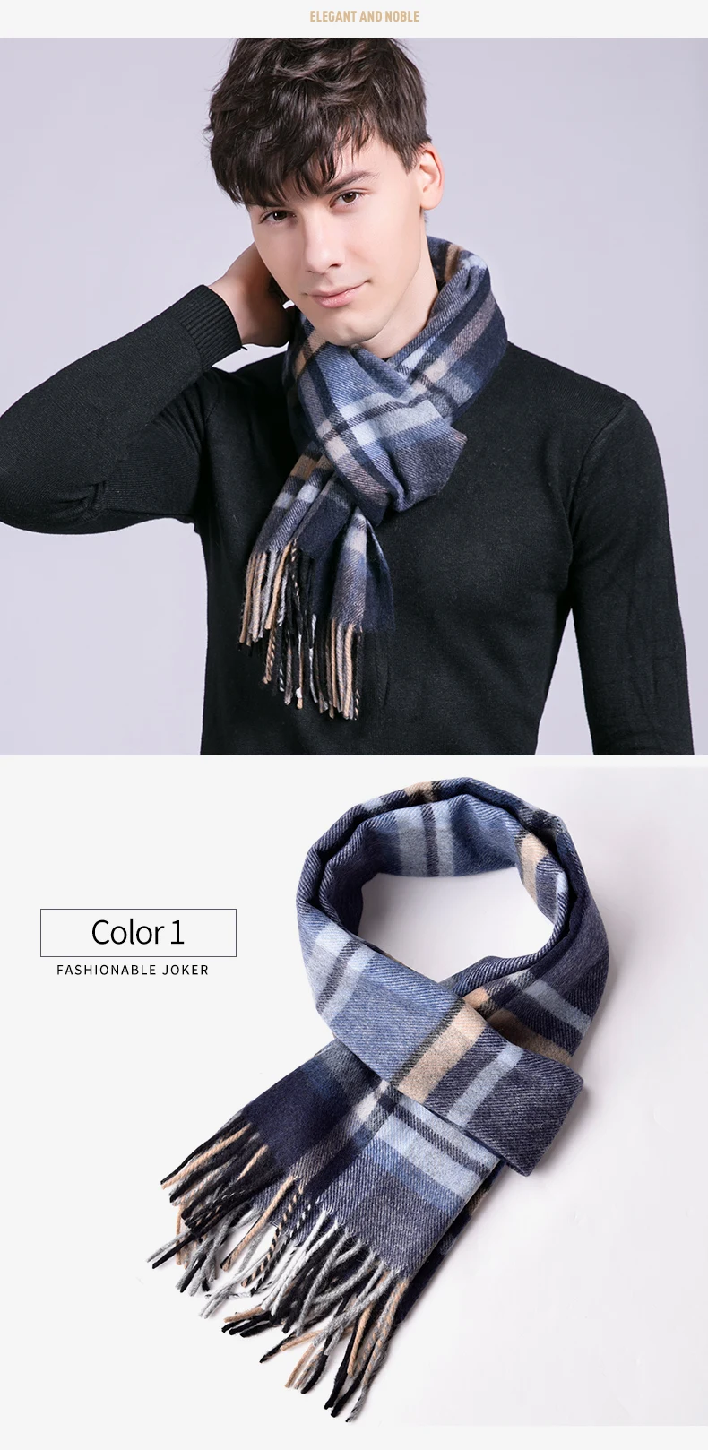 Man Wool Scarf for Winter Warm Neckerchief Plaid Tassels Wraps and Shawls Echarpe Homme Bufanda Hombre Soft Warm Winter Scarves mens linen scarf