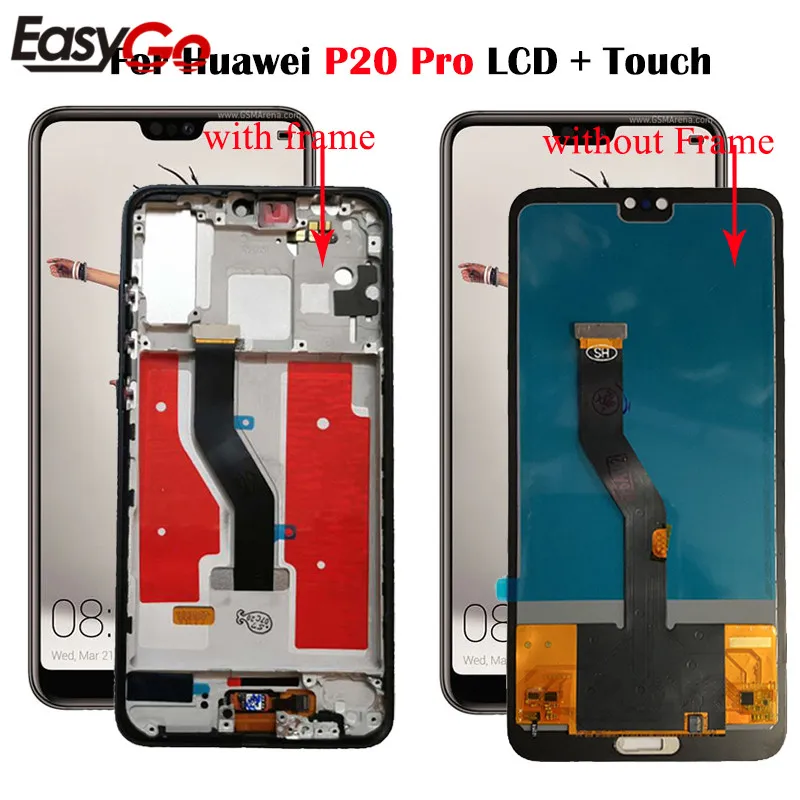 ЖК дисплей TFT для Huawei P20 Pro сенсорный экран с дигитайзером в сборе + сканер