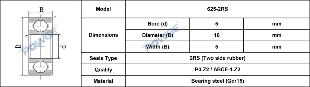 nenhum flangeado f625 rs miniatura rolamentos de