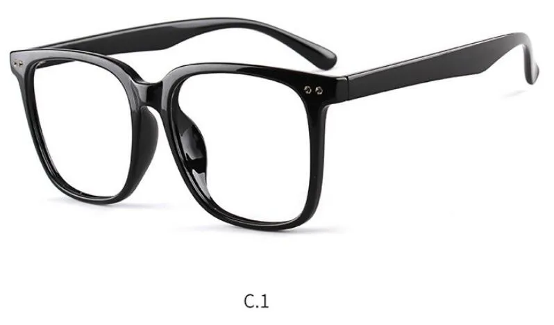 Для мужчин и женщин унисекс большой квадратный деревянный узор модные ретро оптические очки оправа винтажные очки - Цвет оправы: C1 Bright Black