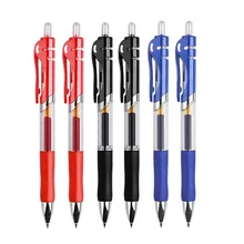 New Retractable Gel Pens Set Black/red/blue Ink Colored Gel Pen 0.5mm Replaceable Refills Office&school Supplies Stationery