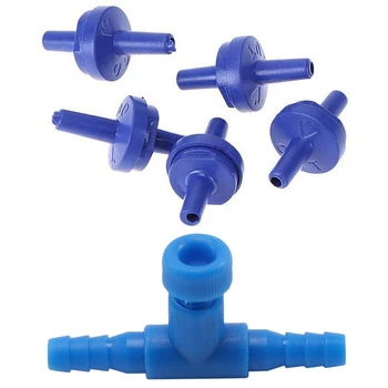 

100Pcs Blue Plastic 2 Way Aquarium Fish Tank Air Pump Control Valve & 100Pcs Non-Return OneWay Check Valve CO2 Air Line