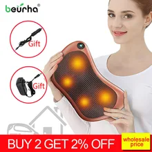 110/220V Электрический инфракрасный шеи массажная подушка для шеи, подушка шиацу массажер для шеи назад талии Отопление Разминающий Массаж Подушка