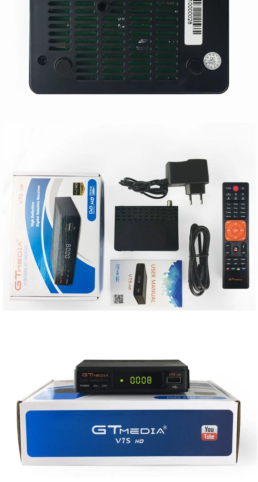 1 год бесплатно Европа egygold 7 линий GT медиа V7S HD+ USB wifi антенна DVB-S2 1080P HD Youtube PowerVU Newcamd 3g Испания телеприставка