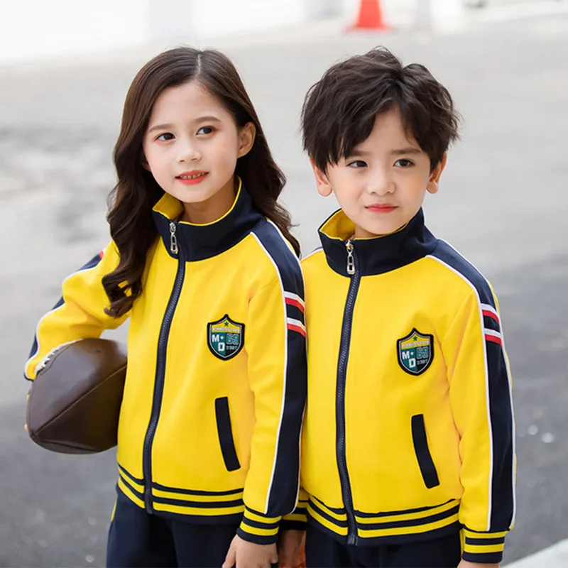 spring-autumn-primary-school-uniform-yellow-jacket-navy-blue-pants-suit-kindergarten-student-clothes-casual-sportswear-outfits