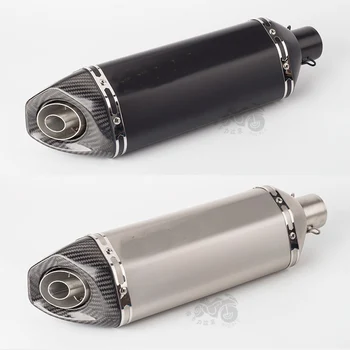

51mm Motorcycle carbon fiber modified exhaust pipe muffler Moto large hexagon exhaust pipe for SV650 DUKE690 Z900 CBR500R