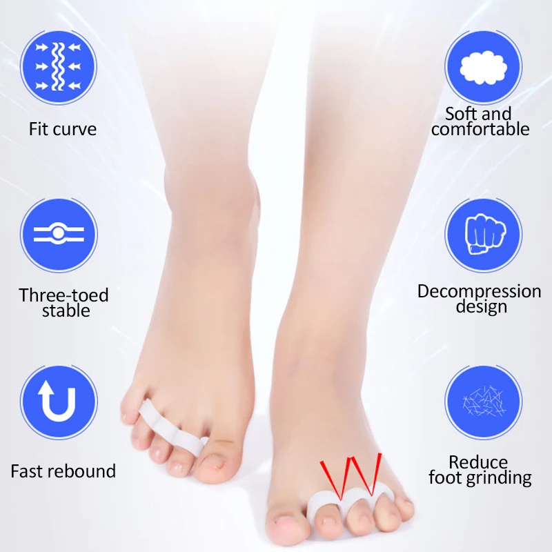 2Pcs Silicone Gel Hammer Toe Straightener Corrector Curled Toes Protector Bunions Relief Hammer Foot Care Tool bunion corrector