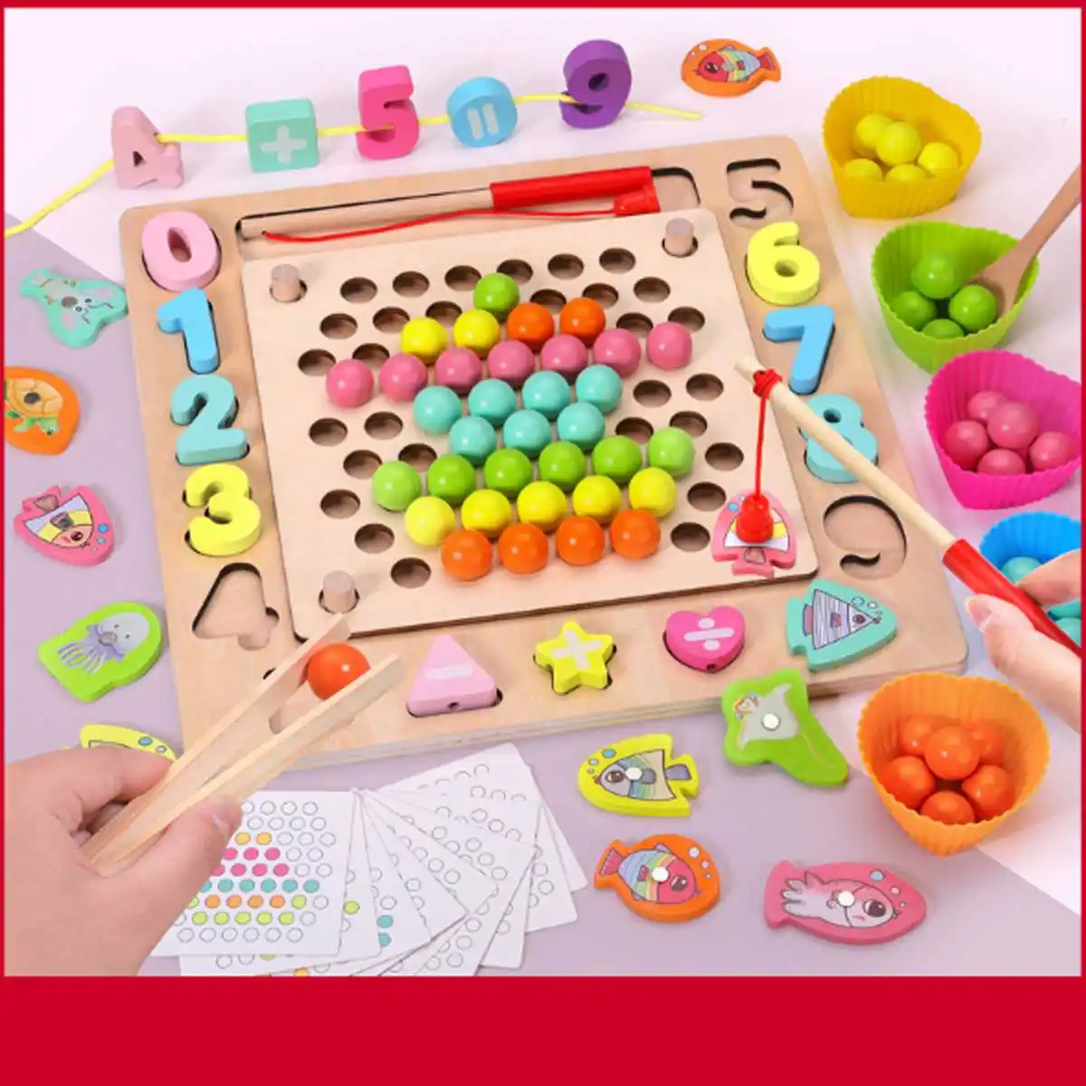 

Hot 5 in 1 Clip Ball Clip Beads Jigsaw Puzzle Game 110pcs baby kids Early Education CHILDREN'S Hand-Eye Coordination Training Pa