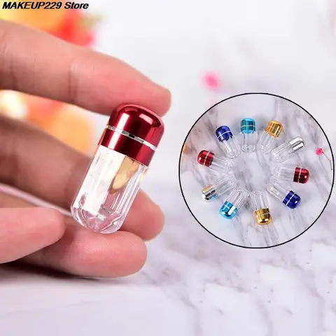 Mini Empty Gelatin Capsules Transparent Gel Caps WaterProof Plastic Box Bottle Case Holder Pill Case