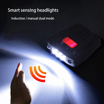 

Mini COB sensor headlight rechargeable LED glare cap clip light for outdoor lighting fishing