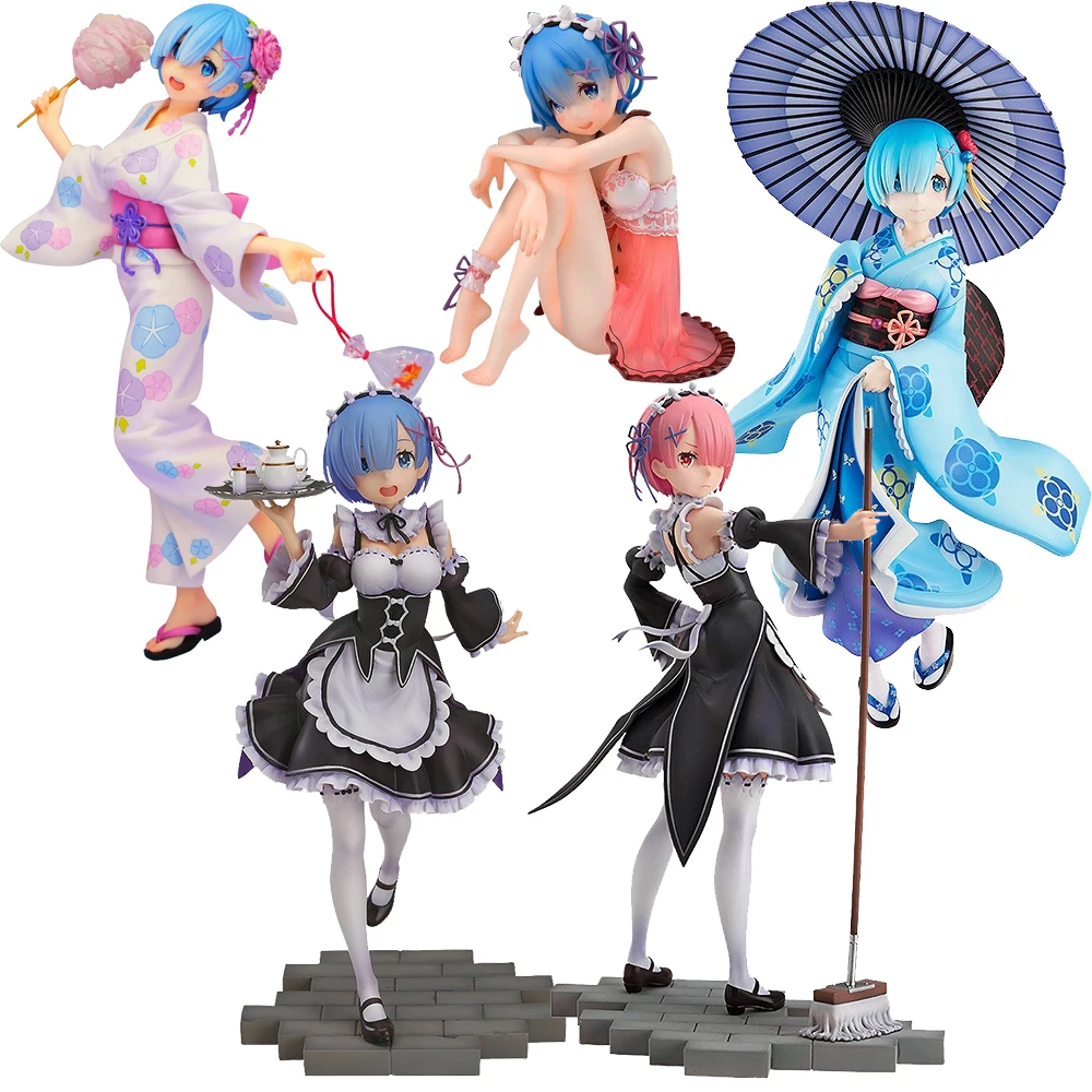22cm Re Life A Different World From Zero Rem Ram Emilia Re Zero Action Figures Toys Anime Figure Toys For Kids Children Gifts Tiendaliexpress