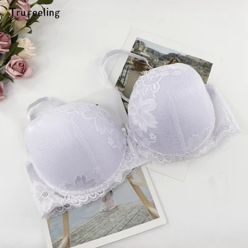 

Trufeeling Women Sexy Bra Big Cup DD E Unlined Push Up Convertible Straps Bras Soft Mold Cup Comfort Fit Plus Size 42DD-50E