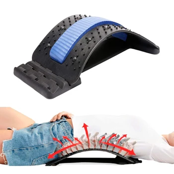 

Lumbar Back Stretcher Magnetic Acupressure Herniated Disc Sciatica Scoliosis Pain Relief 3 Level Cervical Spine Traction Device