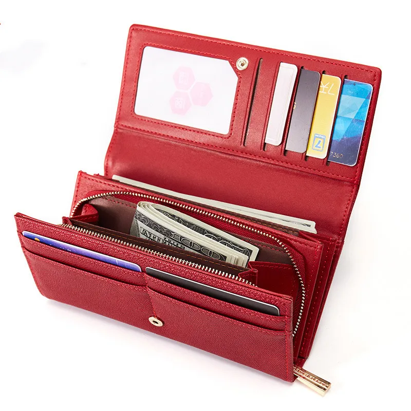 Vento Marea женский кошелек красный длинная сумка для денег на молнии кожаный женский кошелек Высокое качество держатель для карт брендовый дизайн клатч