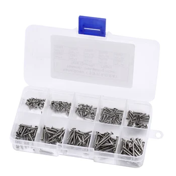 

250 Pcs Self-Tapping Screws Kit Metal Screws 4/5/6/8/10/12/14/16/18/20mm Accessories YU-Home